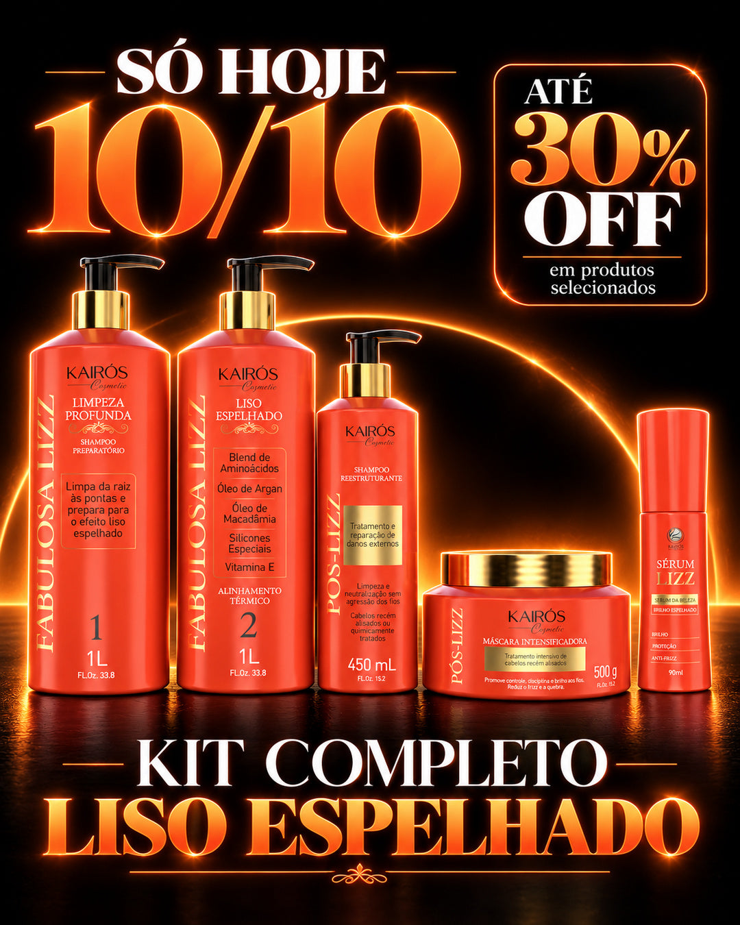 Kit Completo Liso Espelhado - Só Hoje 10/10