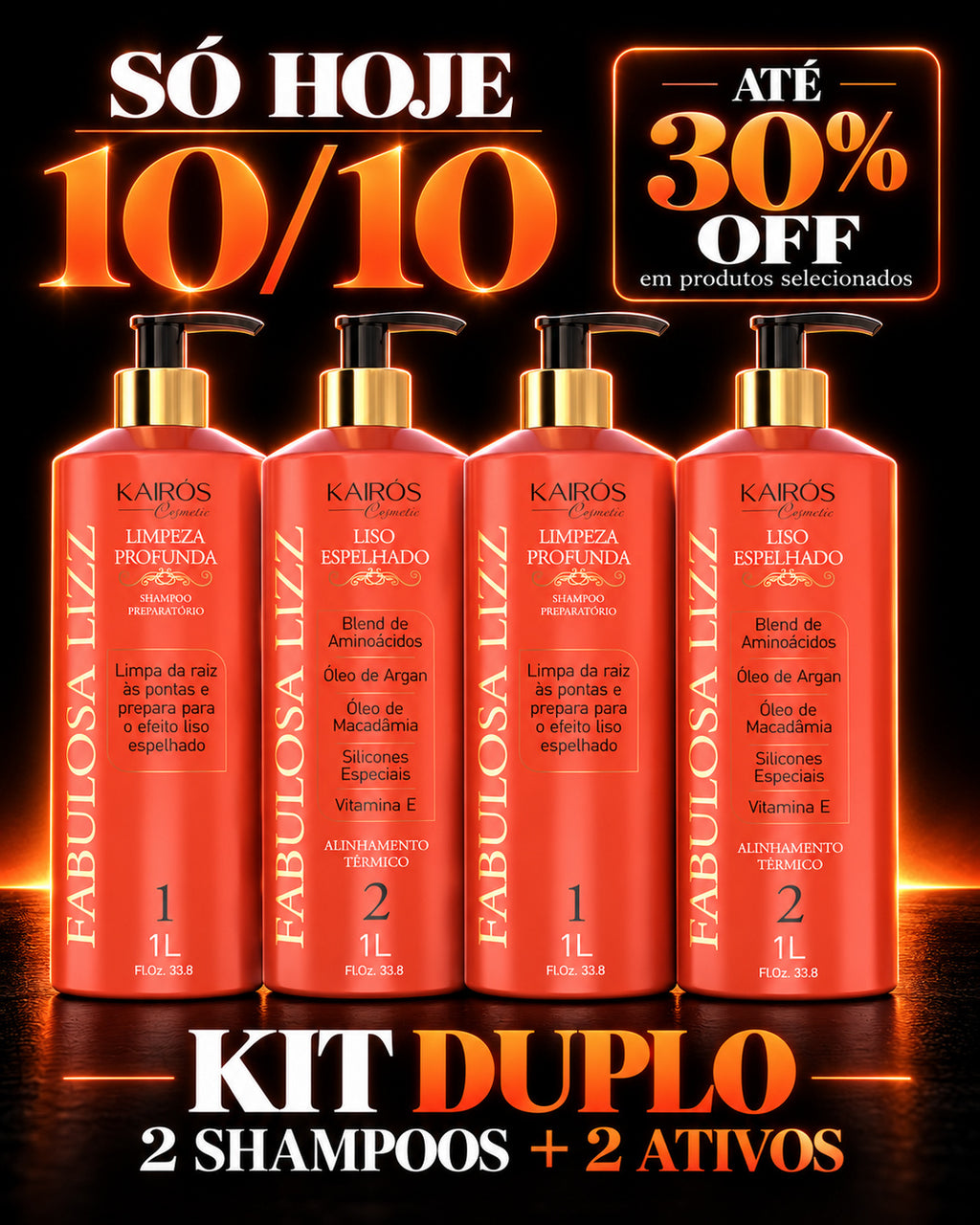 Kit Duplo 2 Shampoos + 2 Ativos - Só Hoje 10/10