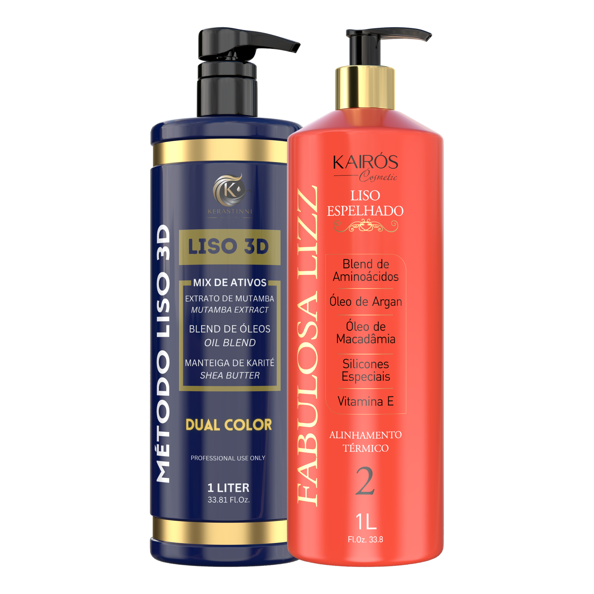 Combo Ativo Método Liso 3D 1L + Ativo Liso Espelhado 1L - Kairós