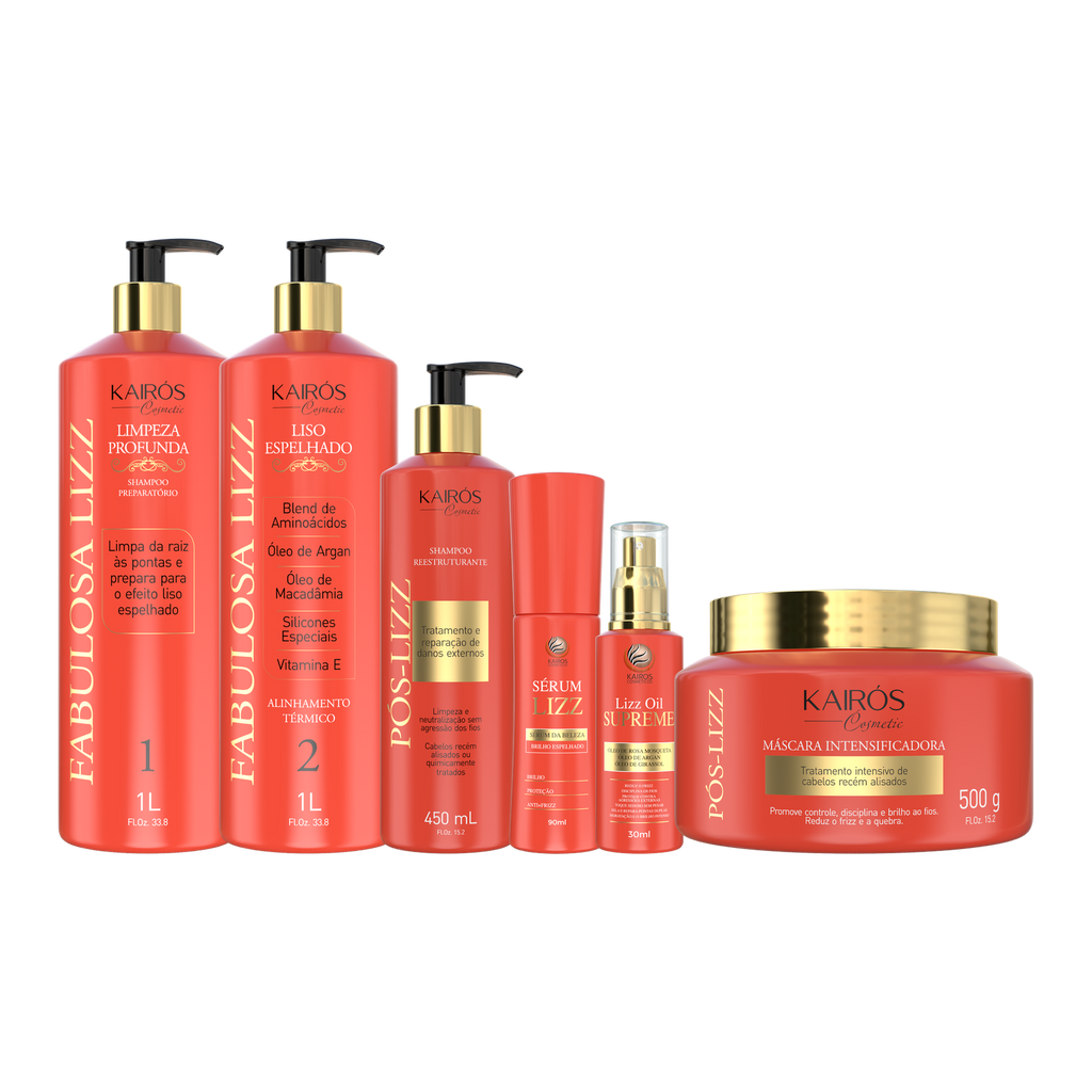 Kit Supreme Liso Espelhado Fabulosa Lizz - protocolo completo 6 itens