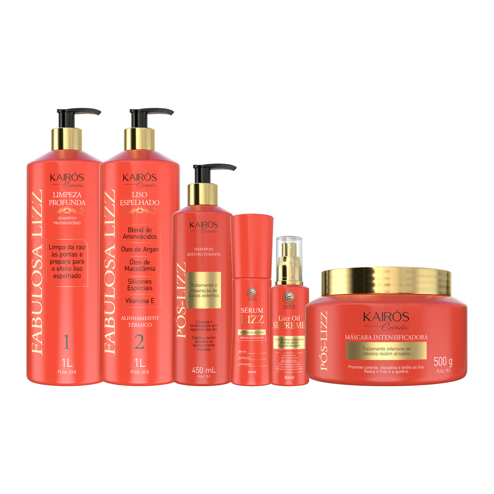 Kit Supreme Liso Espelhado Fabulosa Lizz - protocolo completo 6 itens