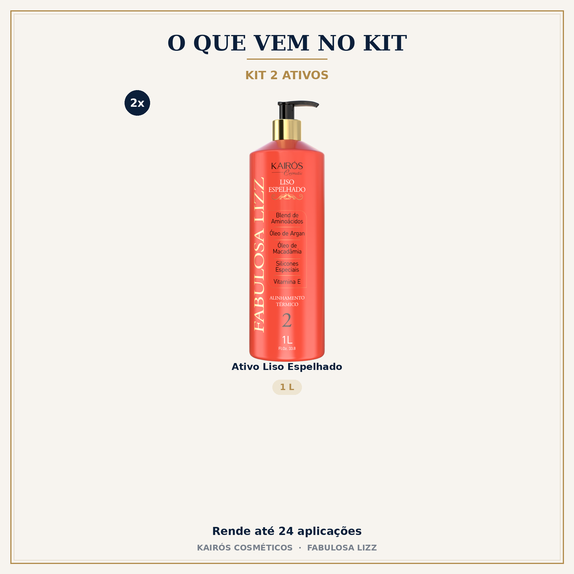 O que vem no Kit 2 Ativos Liso Espelhado - 2 x 1L