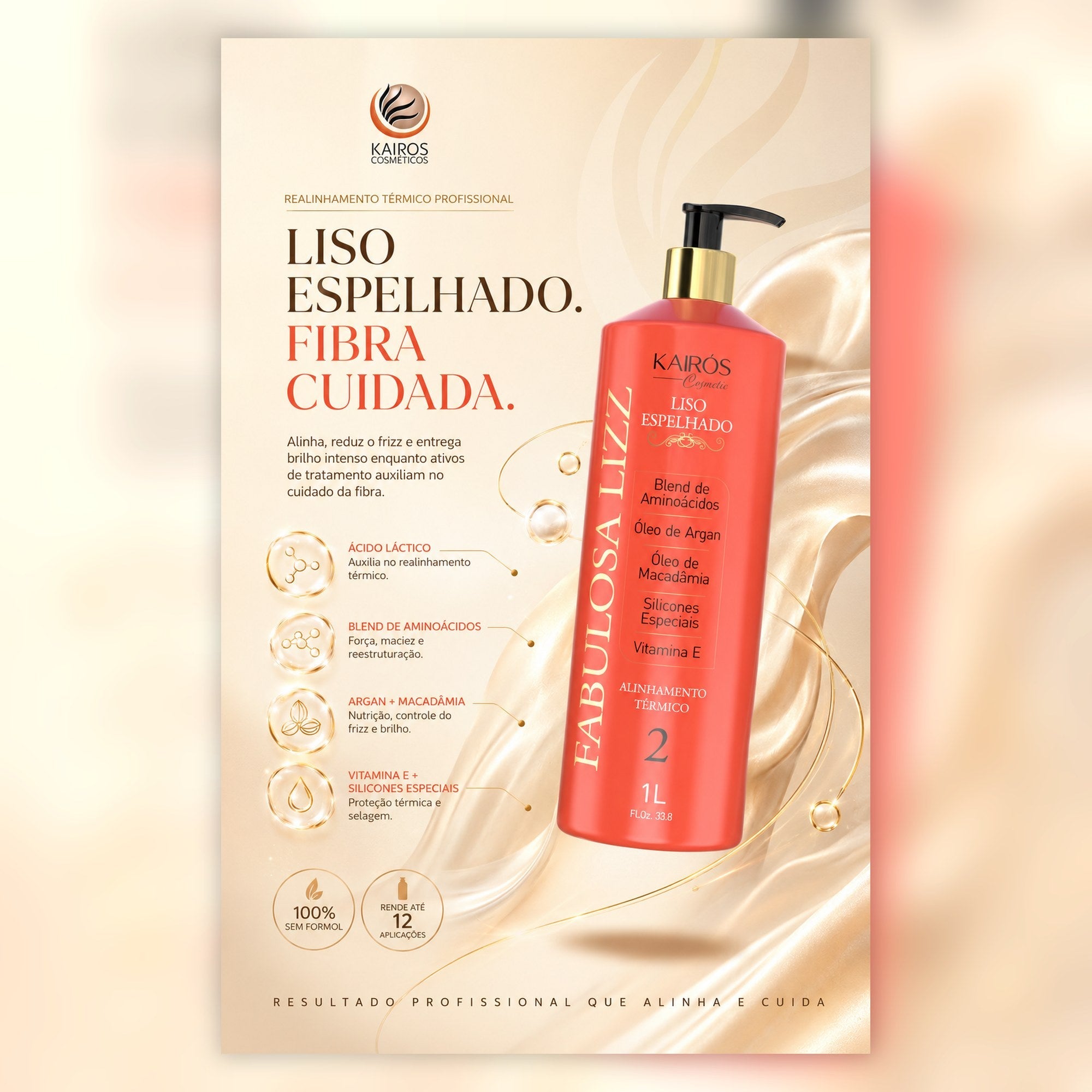 Liso Espelhado - fibra cuidada, ativos e benefícios