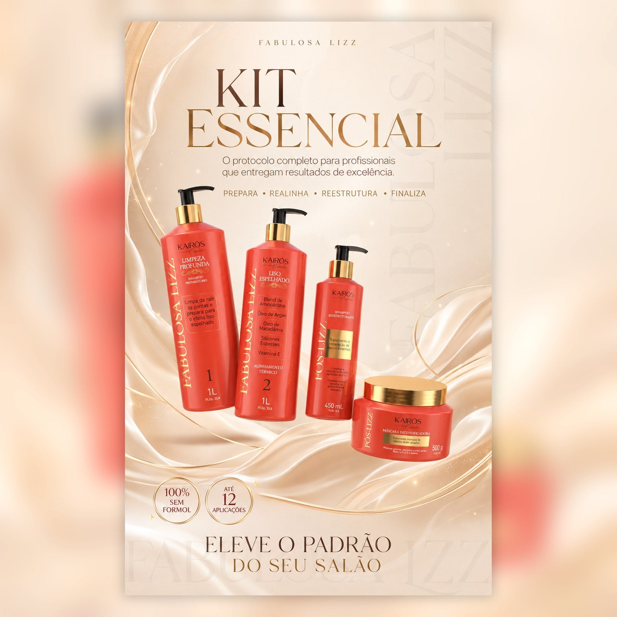Kit Essencial Fabulosa Lizz - protocolo profissional completo